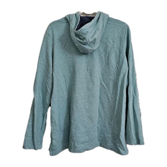 LL Bean Sweater Womens XL Teal 1/4 Button Rugby Pullover Long Sleeve Cotton - Picture 7 of 10